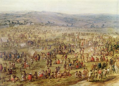 Militært leir (olje på kobber) (detalj av 341904) av Robert van den Hoecke