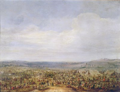 Militær leir (olje på kobber) av Robert van den Hoecke