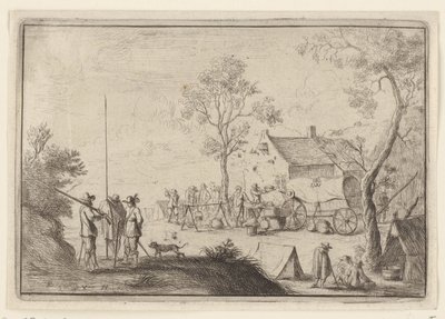 Soldater rundt en kokeplate Ulike leire (serietittel) av Robert van den Hoecke