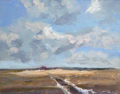Siste snø, 2019 (olje på panel) av Roberta Murray