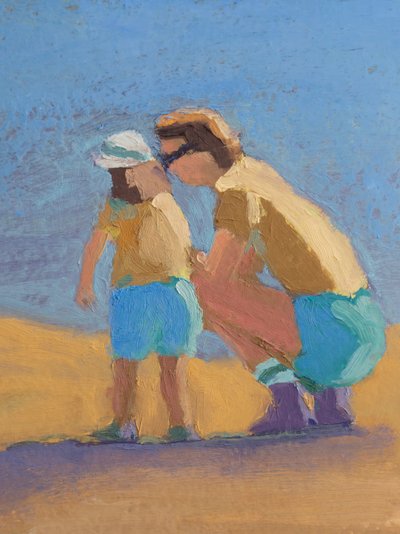 Matchy Match, 2023 (olje på papir) av Roberta Murray