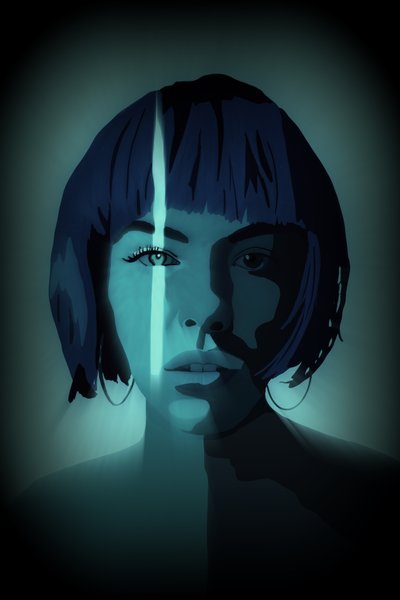 Tynn blå linje, 2022 (digital) av Roberta Murray