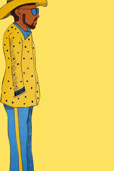 Gul draktmann, 2022 (digital) av Roberta Murray
