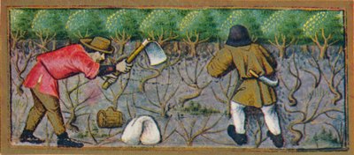 mars - arbeider i vingården, 1400-tallet, 1939. av Robinet Testard