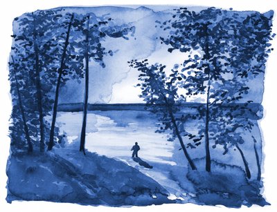Blå skog, innsjø, ensomhet av RodMacIver