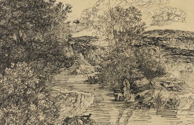 Badende i en bekk av Rodolphe Bresdin
