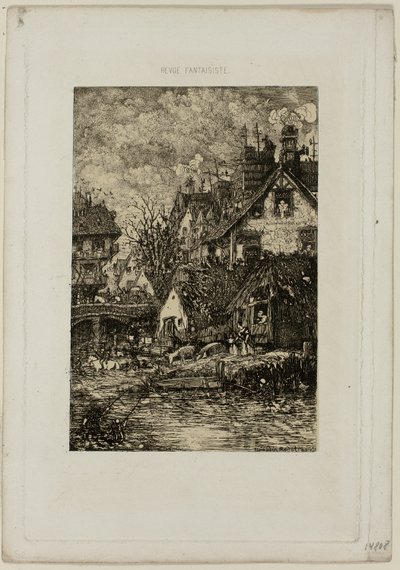 Entering a Village, fra Revue Fantaisiste av Rodolphe Bresdin
