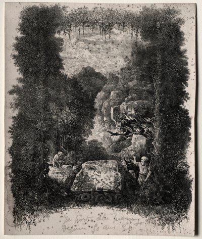 First Frontispice for Fables and Fairy-Tales av Thierry-Faletans, 1868. av Rodolphe Bresdin