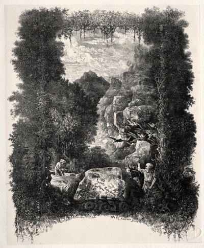 Første frontispice for Fables and Fairy-Tales av Thierry-Faletans av Rodolphe Bresdin