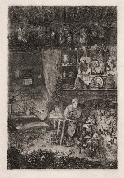 Flamsk interiør, 1856-66. av Rodolphe Bresdin