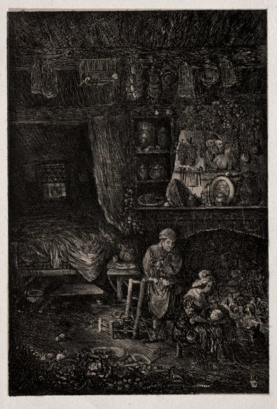 Flamsk interiør, 1856. av Rodolphe Bresdin