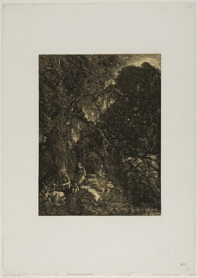 Hellig familie med hjort av Rodolphe Bresdin