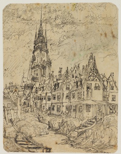 Maritime landsby av Rodolphe Bresdin