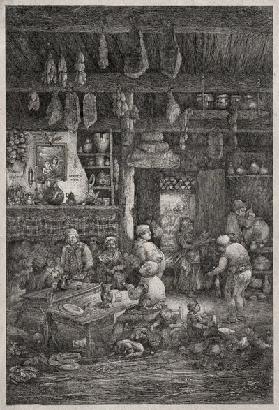 Moldavisk interiør, 1856. av Rodolphe Bresdin