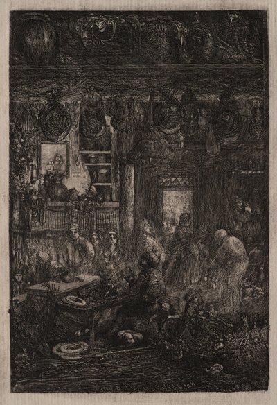 Moldavisk interiør, 1865. av Rodolphe Bresdin