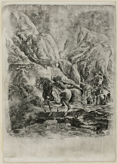Orientalsk rytter i fjellene av Rodolphe Bresdin