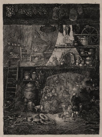 Bondeinteriør i Haute-Garonne av Rodolphe Bresdin