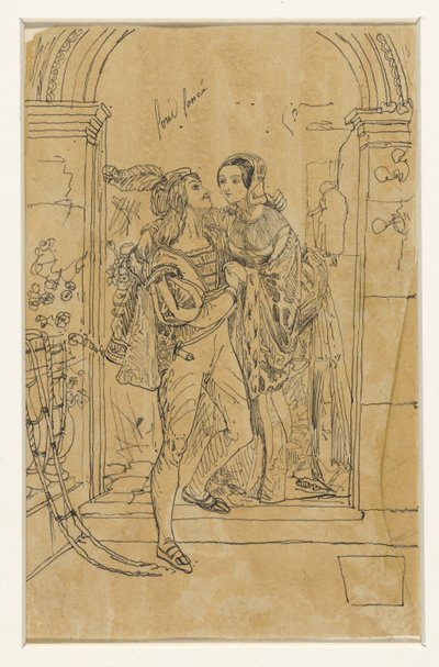 Romeo og Juliette i 1400-tallsdrakt av Rodolphe Bresdin