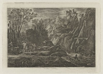 Ruiter en dood i landskapet The Knight and Death An Old Legend av Rodolphe Bresdin