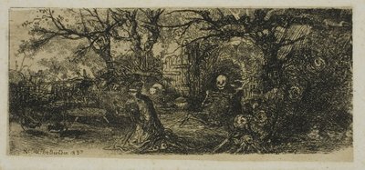 St. Antonius og døden av Rodolphe Bresdin