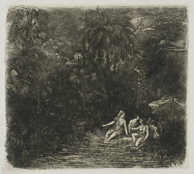 The Bathers under Palms av Rodolphe Bresdin