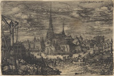 Kirken og havnen av Rodolphe Bresdin