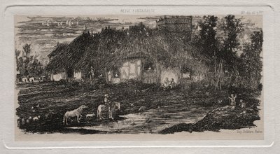 Gårdsgården, 1861. av Rodolphe Bresdin