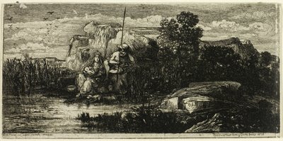 Den hellige familie med pole av Rodolphe Bresdin