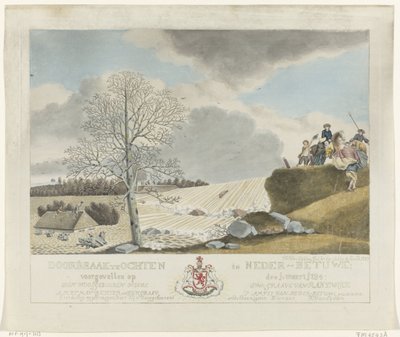 Gjennombrudd på Ochten, 1784 Gjennombrudd på Ochten i Nedre Betuwe; skjedde 1. desember: mars 1784 (tittel på objekt) av Roeland van Eynden