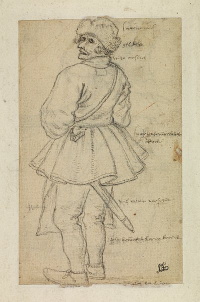 Mann sett bakfra (verso) av Roelandt Jacobsz and Bruegel Pieter the Elder Savery