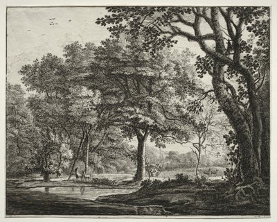 Seks utsikter i Haagskogen: Plate 6, Two Deer av Roelant Roghman