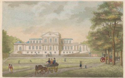 Paviljong Welgelegen i Haarlem, ca. 1825 Royal Pavilion Welgeleegen, bygget av den Heere Hope - i den Jaare 1786, nær Haarlem / Le Pavillon Royale Welgeleegen - bati par le Sieur Hope - l