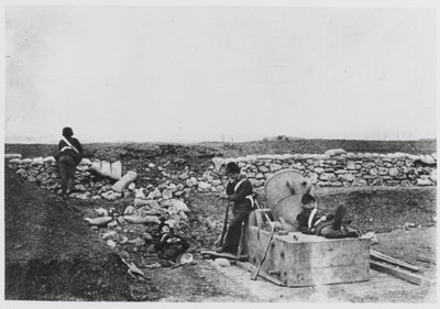 En rolig dag i Mortar Battery, Krim av Roger Fenton