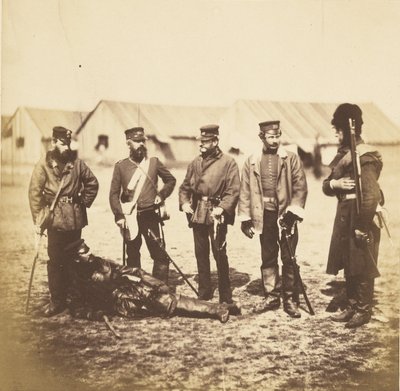 Oberstløytnant Munro og offiserer fra det 39. regiment av Roger Fenton