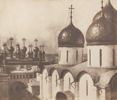 Moskva, kupler av kirker i Kreml, 1852. av Roger Fenton