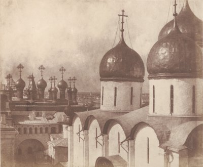 Moskva, kupler av kirker i Kreml, 1852. av Roger Fenton