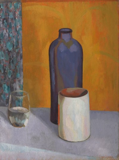 Stilleben med blå flaske av Roger Fry