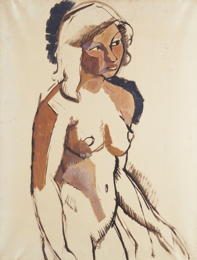 Den italienske jenta, trekvart lengde, ser til høyre; Den italienske kvinnen, tre-kvarts utsikt ser til høyre, ca. 1910-11 av Roger de La Fresnaye