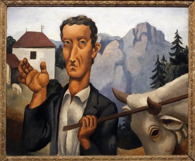 Hjorten. Maleri av Roger de La Fresnaye (1885-1925), olje på tre av Roger de La Fresnaye