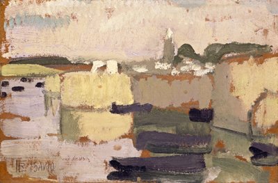Landsby ved vannkanten, 1910. av Roger de La Fresnaye