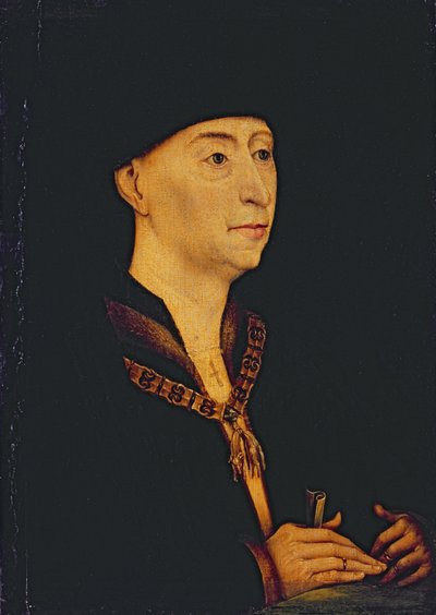 Filip den gode (1396-1467) hertug av Burgund (1419-67) (olje på panel) av Rogier van der (after) Weyden