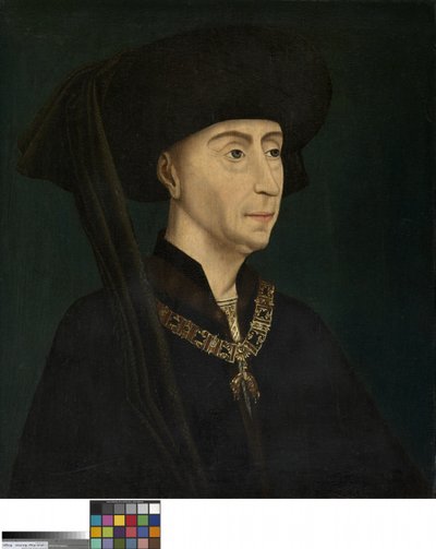 Portrett av Filip den gode (olje på panel) av Rogier van der (after) Weyden