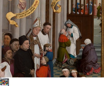 Detalj fra Triptych of the Seven Sacraments av Rogier van der Weyden