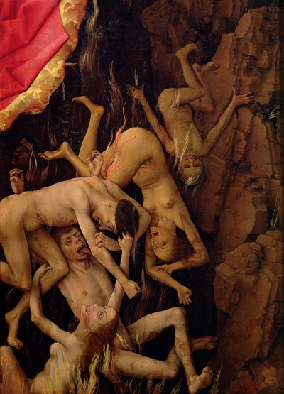 The Last Judgement, detalj om fallet til de fordømte til helvete, ca. 1445-50 av Rogier van der Weyden