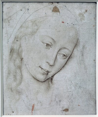 Jomfrus hode. Tegning av Rogier (Roger) Van Der Weyden (1400-1464) Ec. flamme. av Rogier van der Weyden