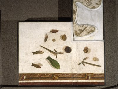 "Asarotos" (gulv unsweept) Fragmenter av mosaikk signert av Harakliton fra Roma, 2. århundre e.Kr., Roma av Roman