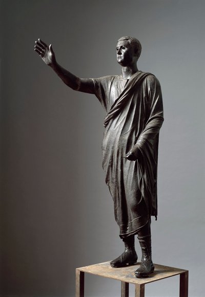 Aule Metele, Arringatore, The Orator, bronsestatue, 80 f.Kr., fra Pila (Perugia) av Roman