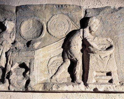 Basrelieff som viser brødbaking, romersk, 2.-3. århundre e.Kr av Roman