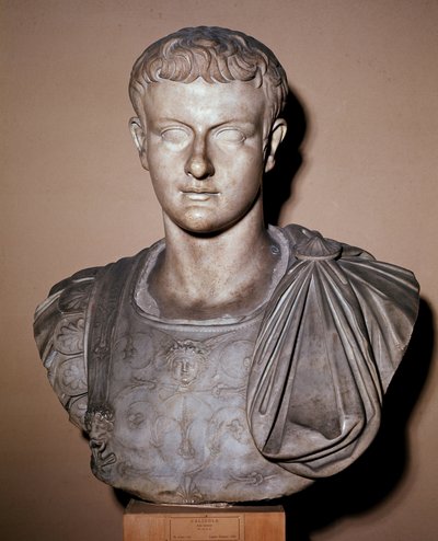 Byste av Caligula (marmorskulptur av Roman