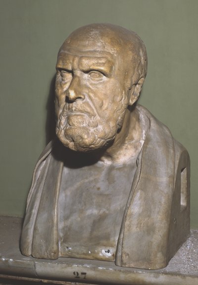Byste av Chrysippus av Soli, romersk kopi av hellenistisk original (marmor) av Roman